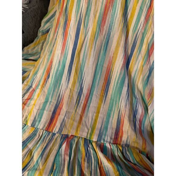 Torrid plus size 2/2xl xxl mini gauze cold shoulder rainbow skater dress - Picture 6 of 7